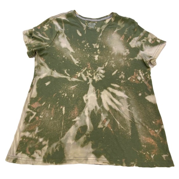Green distressed tie dye loose fitting t-shirt - Picture 6 of 6